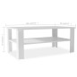 vidaXL Couchtisch Holzwerkstoff 100x59x42 cm Weiß vidaXL Couchtisch Holzwerkstoff 100x59x42 cm Weiß