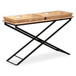 vidaXL Konsolentisch Mangoholz Massiv 130 x 40 x 80 cm 