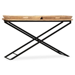 vidaXL Konsolentisch Mangoholz Massiv 130 x 40 x 80 cm 