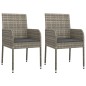 Gartenstühle mit Kissen 2 Stk. Poly Rattan Grau Gartenstühle mit Kissen 2 Stk. Poly Rattan Grau