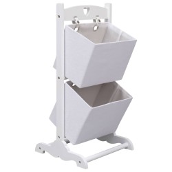 vidaXL 2-stufiges Korbregal Weiß 35 x 35 x 72 cm Holz