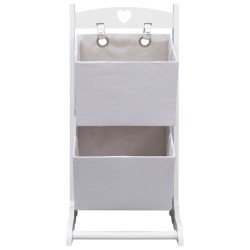 vidaXL 2-stufiges Korbregal Weiß 35 x 35 x 72 cm Holz