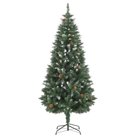 vidaXL Künstlicher Weihnachtsbaum Kiefernzapfen Weißem Glitzer 180 cm