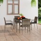 Gartenstühle mit Kissen 4 Stk. Poly Rattan Grau Gartenstühle mit Kissen 4 Stk. Poly Rattan Grau