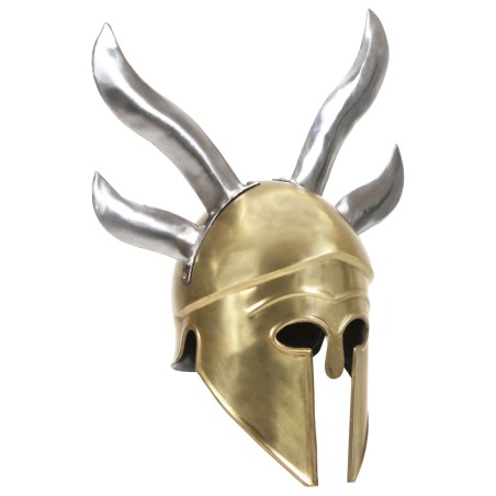 vidaXL Griechischer Krieger-Helm Antik Replik für LARP Messing Stahl 
