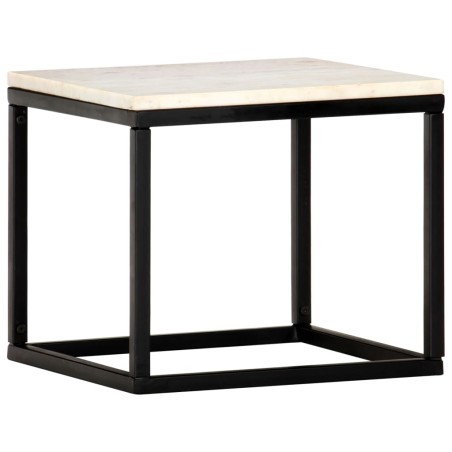 vidaXL Couchtisch Weiß 40×40×35 cm Echtstein in Marmoroptik