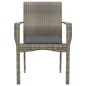 Gartenstühle mit Kissen 4 Stk. Poly Rattan Grau Gartenstühle mit Kissen 4 Stk. Poly Rattan Grau
