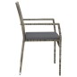 Gartenstühle mit Kissen 4 Stk. Poly Rattan Grau Gartenstühle mit Kissen 4 Stk. Poly Rattan Grau
