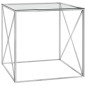 vidaXL Couchtisch Silbern 55x55x55 cm Edelstahl und Glas vidaXL Couchtisch Silbern 55x55x55 cm Edelstahl und Glas
