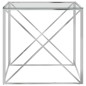 vidaXL Couchtisch Silbern 55x55x55 cm Edelstahl und Glas vidaXL Couchtisch Silbern 55x55x55 cm Edelstahl und Glas