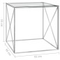 vidaXL Couchtisch Silbern 55x55x55 cm Edelstahl und Glas vidaXL Couchtisch Silbern 55x55x55 cm Edelstahl und Glas