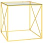 vidaXL Couchtisch Golden 55x55x55 cm Edelstahl und Glas vidaXL Couchtisch Golden 55x55x55 cm Edelstahl und Glas