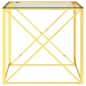 vidaXL Couchtisch Golden 55x55x55 cm Edelstahl und Glas vidaXL Couchtisch Golden 55x55x55 cm Edelstahl und Glas