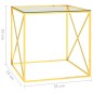 vidaXL Couchtisch Golden 55x55x55 cm Edelstahl und Glas vidaXL Couchtisch Golden 55x55x55 cm Edelstahl und Glas
