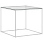 vidaXL Couchtisch Silbern 50x50x43 cm Edelstahl und Glas vidaXL Couchtisch Silbern 50x50x43 cm Edelstahl und Glas