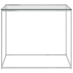 vidaXL Couchtisch Silbern 50x50x43 cm Edelstahl und Glas
