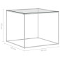 vidaXL Couchtisch Silbern 50x50x43 cm Edelstahl und Glas vidaXL Couchtisch Silbern 50x50x43 cm Edelstahl und Glas