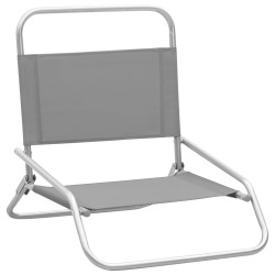 vidaXL Klappbare Strandstühle 2 Stk. Grau Stoff