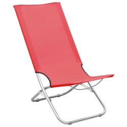 vidaXL Klappbare Strandstühle 2 Stk. Rot Stoff