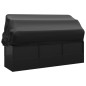 Outdoor-Loungebett mit Dach und Kissen Schwarz Poly Rattan Outdoor-Loungebett mit Dach und Kissen Schwarz Poly Rattan