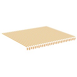 vidaXL Markisenbespannung Gelb und Weiß 4x3,5 m