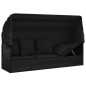 Outdoor-Loungebett mit Dach und Kissen Schwarz Poly Rattan Outdoor-Loungebett mit Dach und Kissen Schwarz Poly Rattan