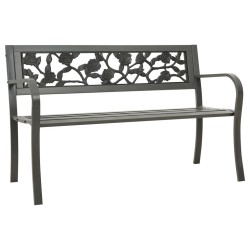 vidaXL Gartenbank 125 cm Stahl Grau