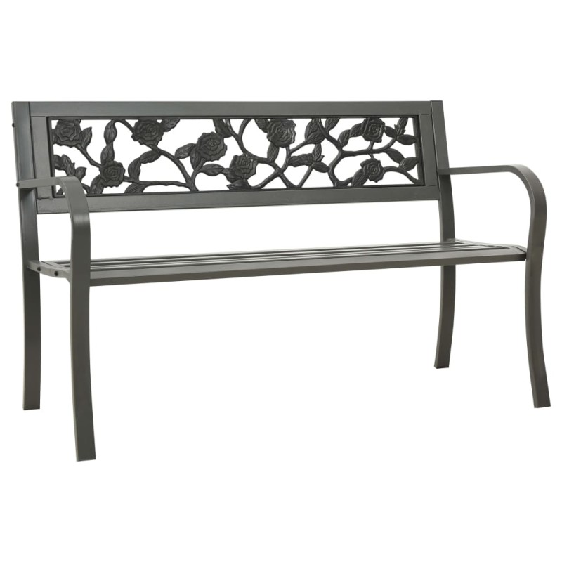 vidaXL Gartenbank 125 cm Stahl Grau vidaXL Gartenbank 125 cm Stahl Grau