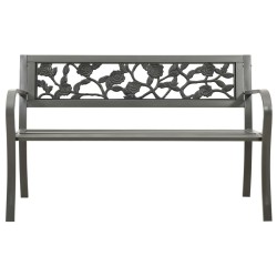 vidaXL Gartenbank 125 cm Stahl Grau