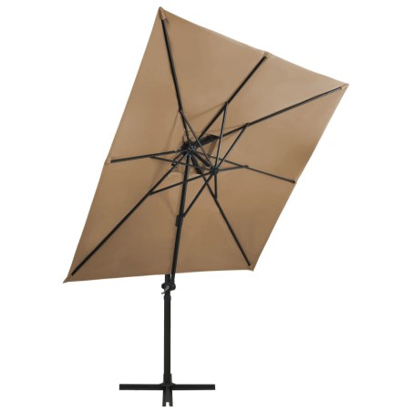 vidaXL Ampelschirm mit Lüftung Taupe 250x250 cm