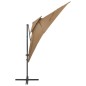 vidaXL Ampelschirm mit Lüftung Taupe 250x250 cm vidaXL Ampelschirm mit Lüftung Taupe 250x250 cm