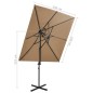 vidaXL Ampelschirm mit Lüftung Taupe 250x250 cm vidaXL Ampelschirm mit Lüftung Taupe 250x250 cm