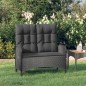 Gartenbank mit Liegefunktion & Kissen 107cm Poly Rattan Schwarz Gartenbank mit Liegefunktion & Kissen 107cm Poly Rattan Schwarz