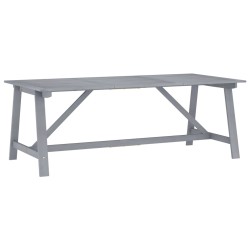 vidaXL Garten-Esstisch Grau 206x100x74 cm Akazie Massivholz
