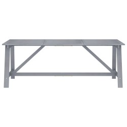 vidaXL Garten-Esstisch Grau 206x100x74 cm Akazie Massivholz