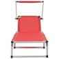 vidaXL Klappbare Sonnenliegen mit Dach 2 Stk. Aluminium Textilene Rot vidaXL Klappbare Sonnenliegen mit Dach 2 Stk. Aluminium Textilene Rot