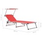 vidaXL Klappbare Sonnenliegen mit Dach 2 Stk. Aluminium Textilene Rot vidaXL Klappbare Sonnenliegen mit Dach 2 Stk. Aluminium Textilene Rot