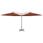 vidaXL Doppel-Sonnenschirm mit Stahlmast Terracotta-Rot 600 cm