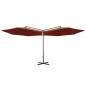 vidaXL Doppel-Sonnenschirm mit Stahlmast Terracotta-Rot 600 cm