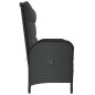 Gartenbank mit Liegefunktion & Kissen 107cm Poly Rattan Schwarz Gartenbank mit Liegefunktion & Kissen 107cm Poly Rattan Schwarz