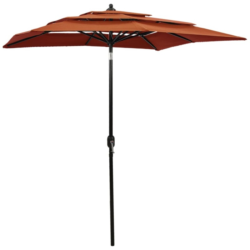 vidaXL Sonnenschirm mit Aluminium-Mast 3-lagig Terracotta-Rot 2x2 m vidaXL Sonnenschirm mit Aluminium-Mast 3-lagig Terracotta-Rot 2x2 m
