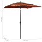 vidaXL Sonnenschirm mit Aluminium-Mast 3-lagig Terracotta-Rot 2x2 m vidaXL Sonnenschirm mit Aluminium-Mast 3-lagig Terracotta-Rot 2x2 m