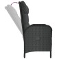 Gartenbank mit Liegefunktion & Kissen 107cm Poly Rattan Schwarz Gartenbank mit Liegefunktion & Kissen 107cm Poly Rattan Schwarz