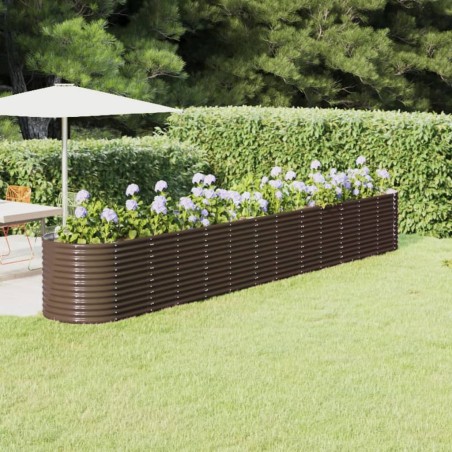 vidaXL Hochbeet Pulverbeschichteter Stahl 512x80x68 cm Braun