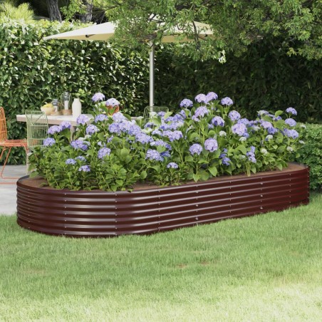 vidaXL Hochbeet Pulverbeschichteter Stahl 296x140x36 cm Braun