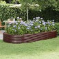 vidaXL Hochbeet Pulverbeschichteter Stahl 296x140x36 cm Braun vidaXL Hochbeet Pulverbeschichteter Stahl 296x140x36 cm Braun