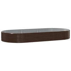 vidaXL Hochbeet Pulverbeschichteter Stahl 296x140x36 cm Braun