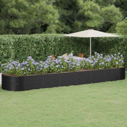vidaXL Hochbeet Pulverbeschichteter Stahl 584x140x68 cm Anthrazit
