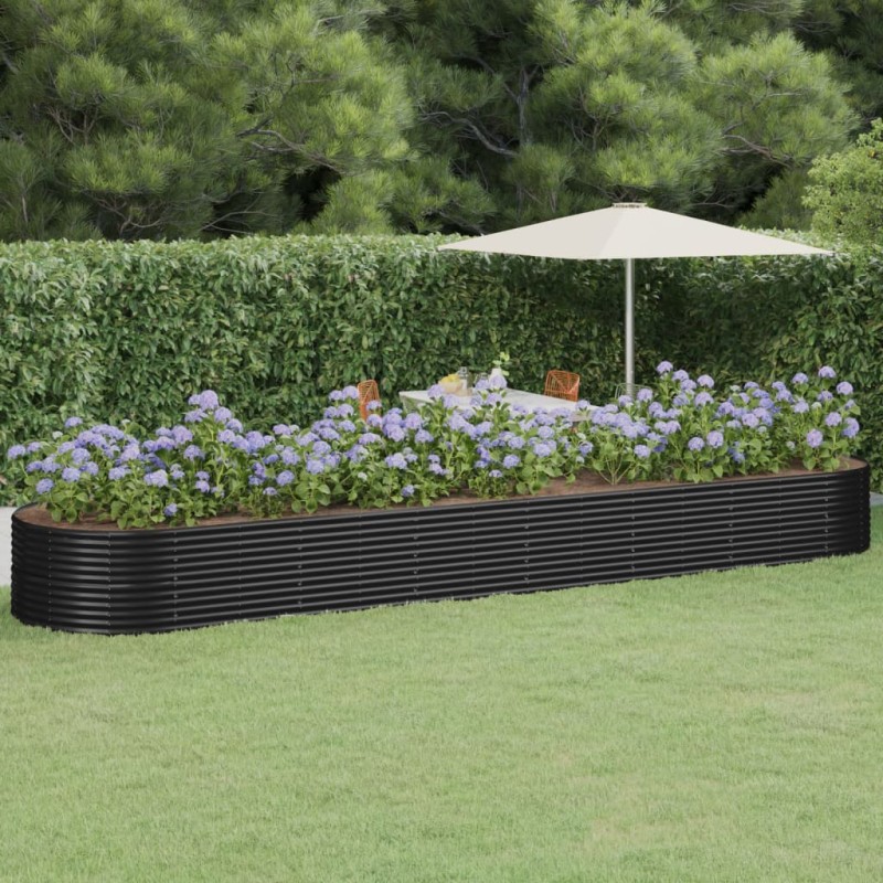vidaXL Hochbeet Pulverbeschichteter Stahl 584x140x68 cm Anthrazit vidaXL Hochbeet Pulverbeschichteter Stahl 584x140x68 cm Anthrazit