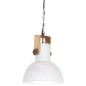 vidaXL Hängelampe Industriestil 25 W Weiß Rund Mangoholz 32 cm E27 vidaXL Hängelampe Industriestil 25 W Weiß Rund Mangoholz 32 cm E27